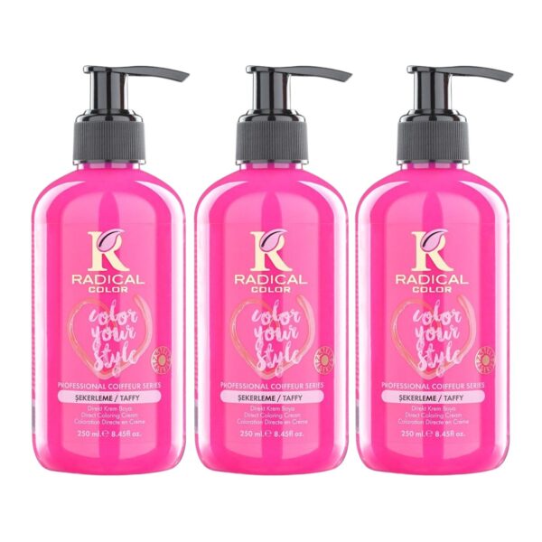Radical Color NEW 25/Taffy Amonyaksız Su Bazlı Saç Boyası 250 ML 3 Adet Şekerleme