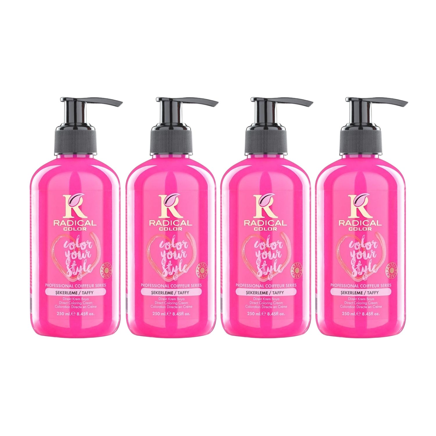 Radical Color NEW 25/Taffy Amonyaksız Su Bazlı Saç Boyası 250 ML 4 Adet Şekerleme Radical Color NEW 25/Taffy Amonyaksız Su Bazlı Saç Boyası 250 ML 4 Adet Şekerleme