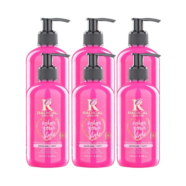 Radical Color NEW 25/Taffy Amonyaksız Su Bazlı Saç Boyası 250 ML 6 Adet Şekerleme