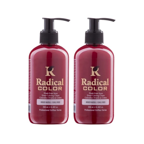 Radical Color NEW 25/Chilired Amonyaksız Su Bazlı Saç Boyası 250 ML 2 Adet Biber Kızılı
