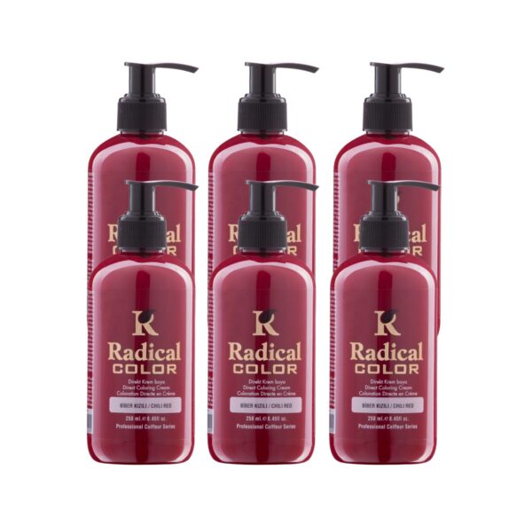 Radical Color NEW 25/Chilired Amonyaksız Su Bazlı Saç Boyası 250 ML 6 Adet Biber Kızılı