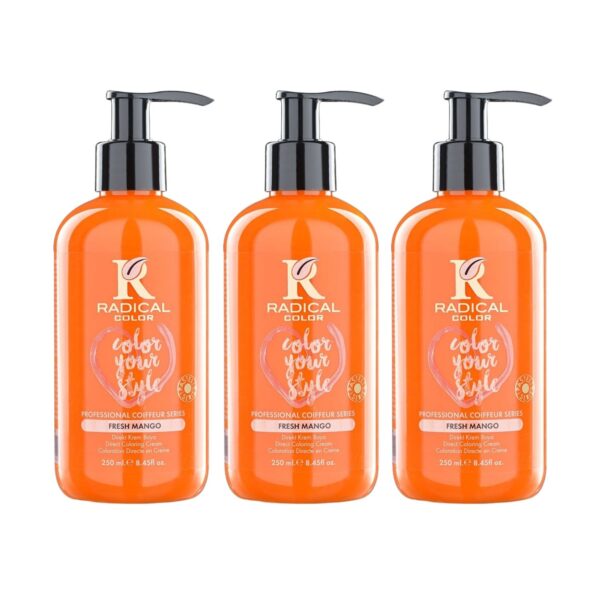 Radical Color NEW 25/Freshmango Amonyaksız Su Bazlı Saç Boyası 250 ML 3 Adet Mango