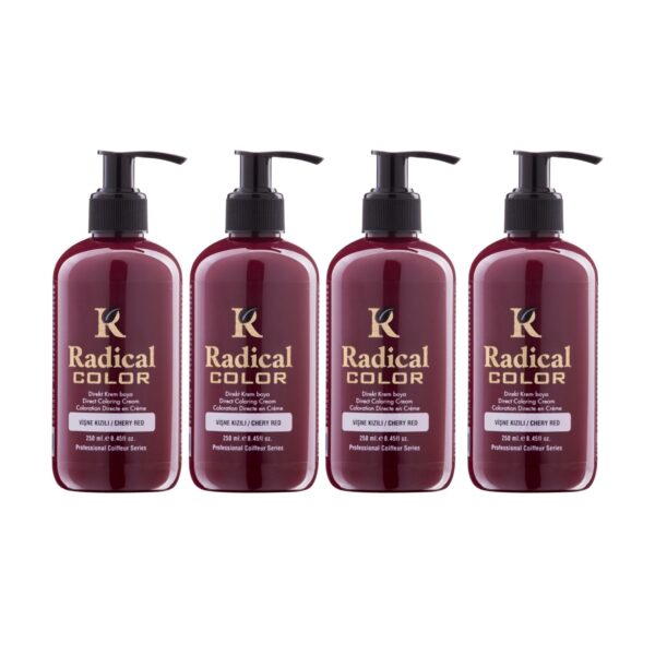 Radical Color NEW 25/Cheryred Amonyaksız Su Bazlı Saç Boyası 250 ML 4 Adet Vişne Kızılı