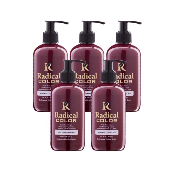 Radical Color NEW 25/Cheryred Amonyaksız Su Bazlı Saç Boyası 250 ML 5 Adet Vişne Kızılı