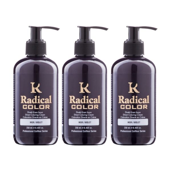 Radical Color NEW 25/Violet Amonyaksız Su Bazlı Saç Boyası 250 ML 3 Adet Mor