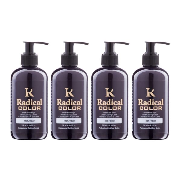 Radical Color NEW 25/Violet Amonyaksız Su Bazlı Saç Boyası 250 ML 4 Adet Mor
