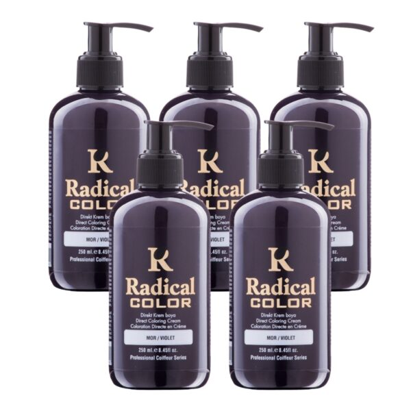 Radical Color NEW 25/Violet Amonyaksız Su Bazlı Saç Boyası 250 ML 5 Adet Mor