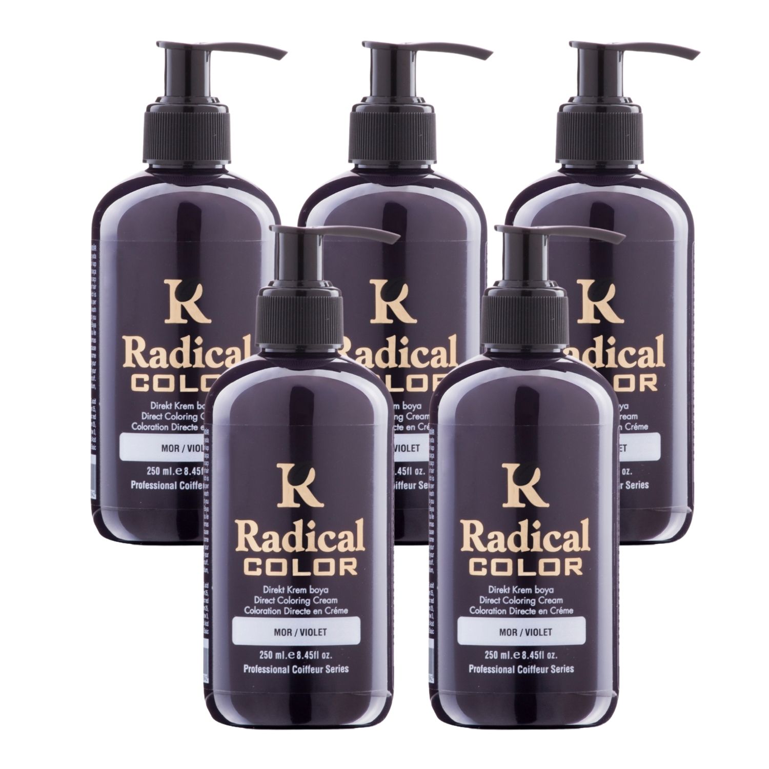 Radical Color NEW 25/Violet Amonyaksız Su Bazlı Saç Boyası 250 ML 5 Adet Mor Radical Color NEW 25/Violet Amonyaksız Su Bazlı Saç Boyası 250 ML 5 Adet Mor