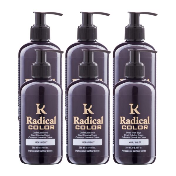 Radical Color NEW 25/Violet Amonyaksız Su Bazlı Saç Boyası 250 ML 6 Adet Mor