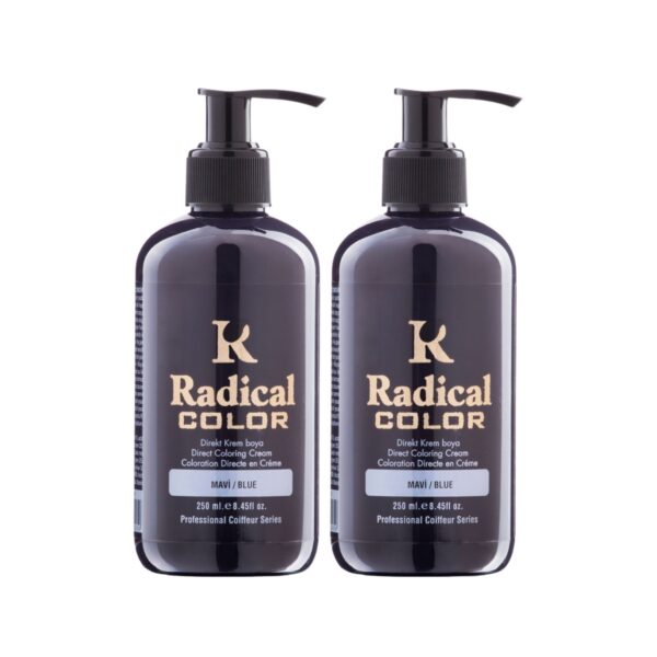 Radical Color NEW 25/Blue Amonyaksız Su Bazlı Saç Boyası 250 ML 2 Adet Mavi