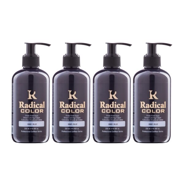 Radical Color NEW 25/Blue Amonyaksız Su Bazlı Saç Boyası 250 ML 4 Adet Mavi