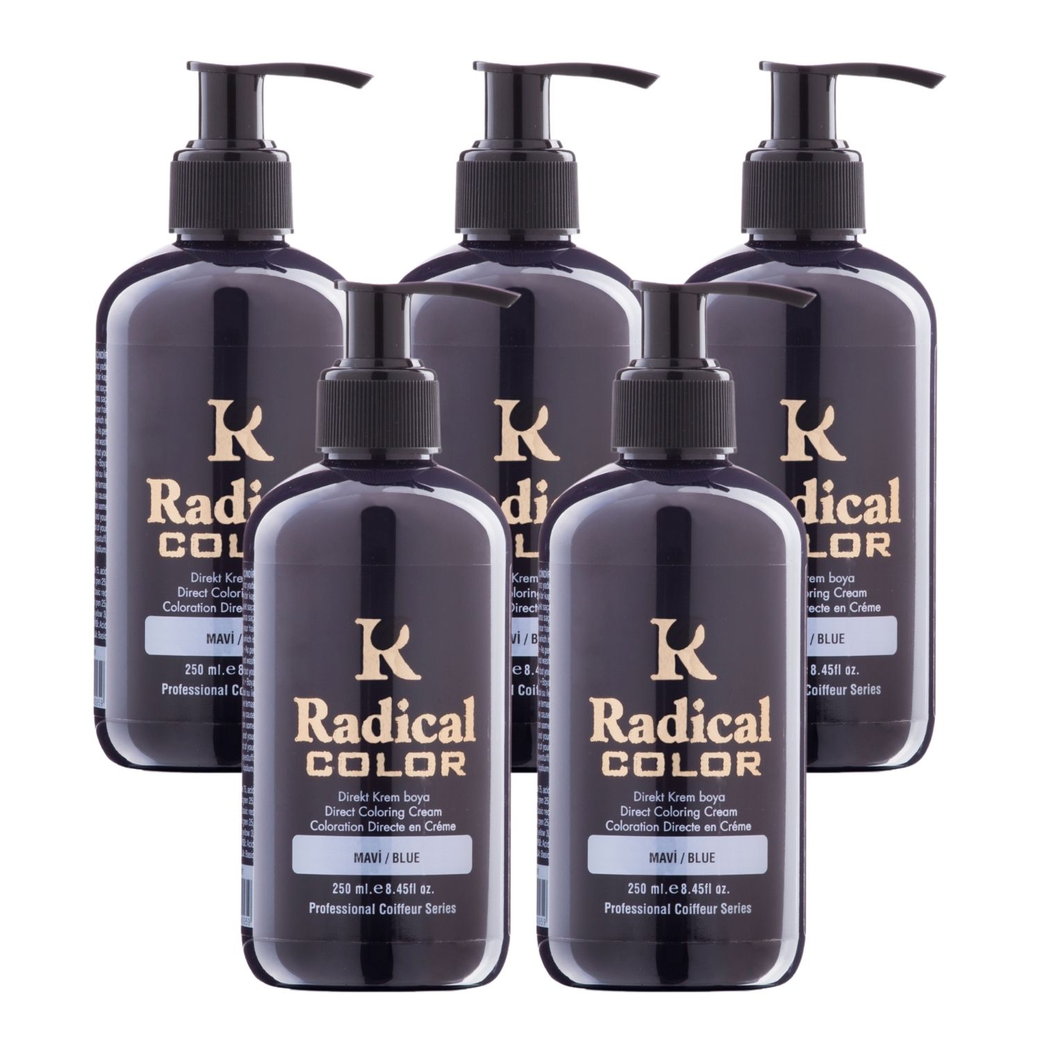 Radical Color NEW 25/Blue Amonyaksız Su Bazlı Saç Boyası 250 ML 5 Adet Mavi Radical Color NEW 25/Blue Amonyaksız Su Bazlı Saç Boyası 250 ML 5 Adet Mavi