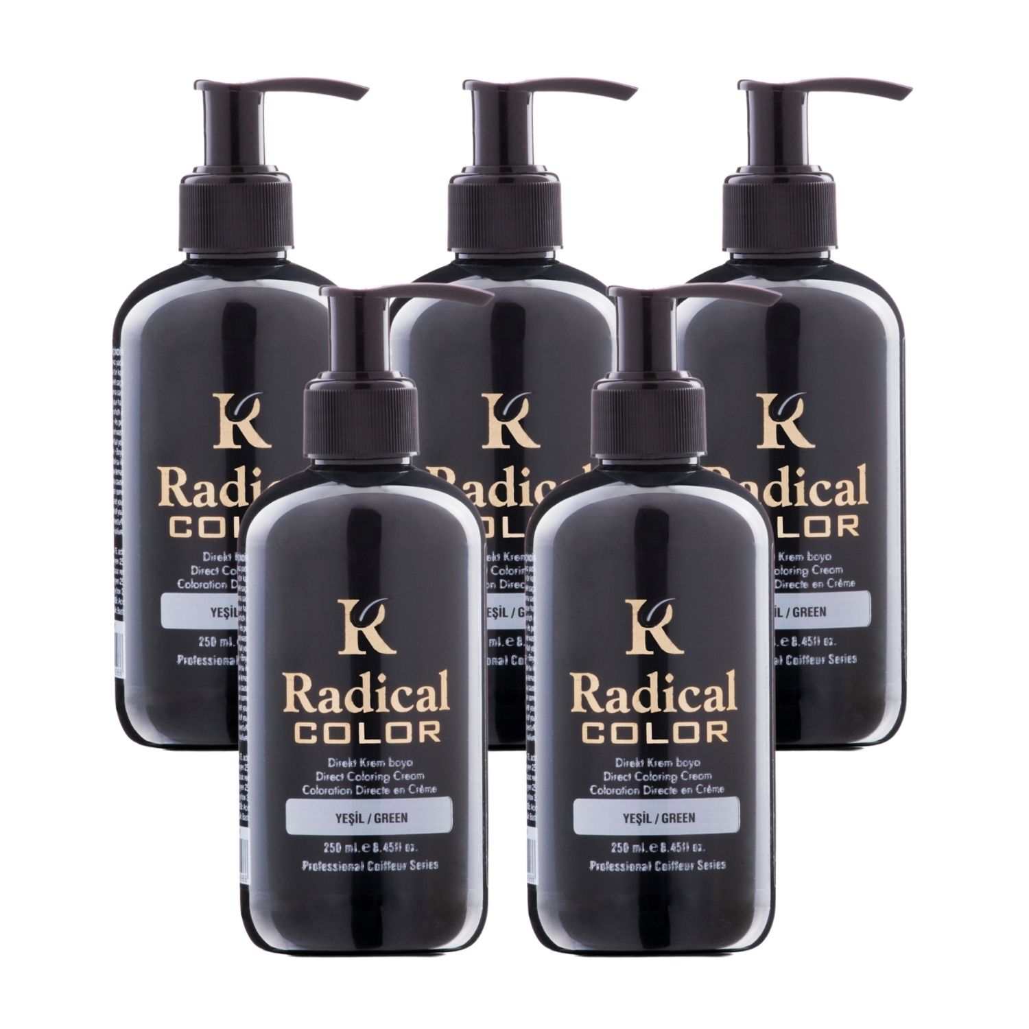 Radical Color NEW 25/Green Amonyaksız Su Bazlı Saç Boyası 250 ML 5 Adet Yeşil Radical Color NEW 25/Green Amonyaksız Su Bazlı Saç Boyası 250 ML 5 Adet Yeşil