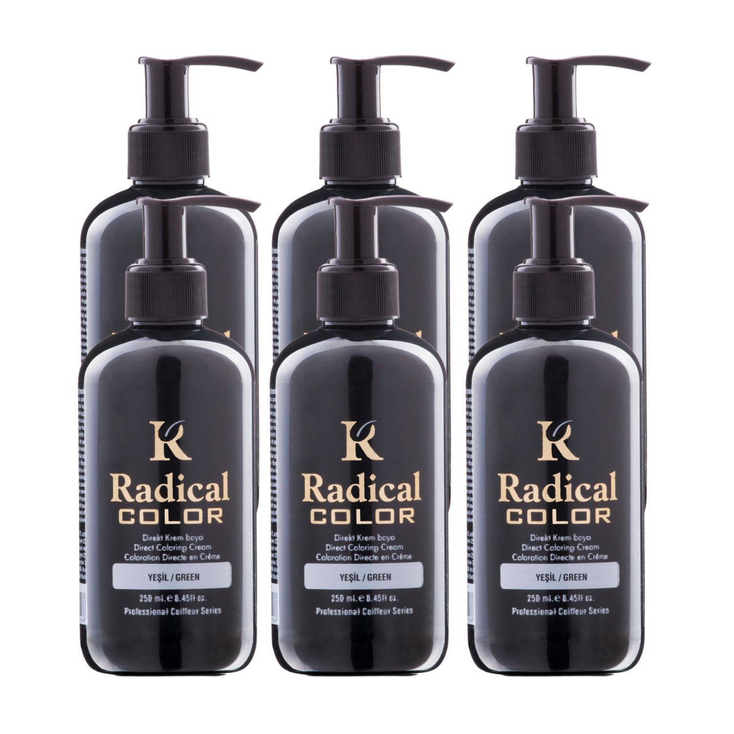 Radical Color NEW 25/Green Amonyaksız Su Bazlı Saç Boyası 250 ML 6 Adet Yeşil Radical Color NEW 25/Green Amonyaksız Su Bazlı Saç Boyası 250 ML 6 Adet Yeşil