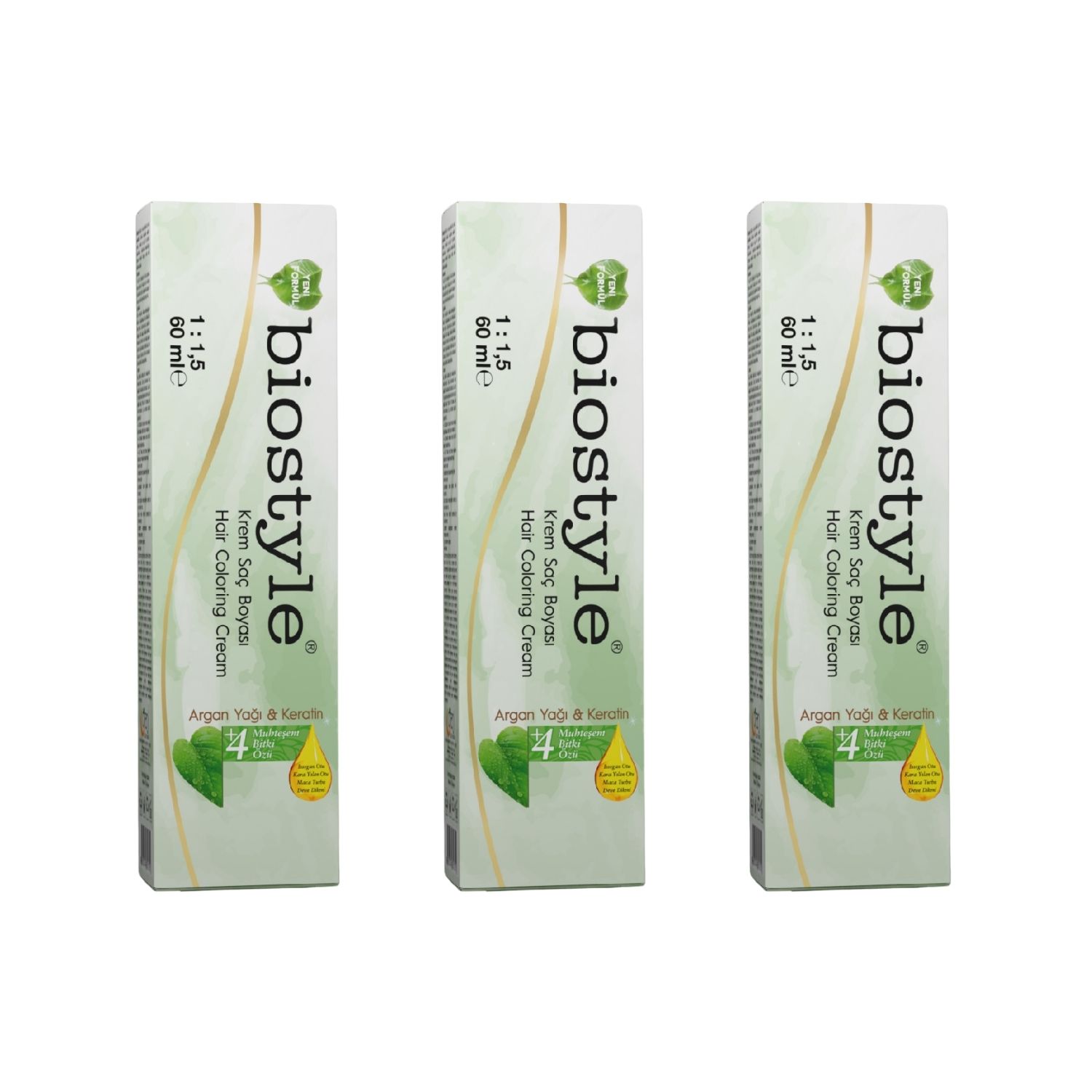 Biostyle Bitki Özlü Argan ve Keratin 4,0 Kahve 3 Adet 60 ML Saç Boyası Oksidansız Biostyle Bitki Özlü Argan ve Keratin 4,0 Kahve 3 Adet 60 ML Saç Boyası Oksidansız