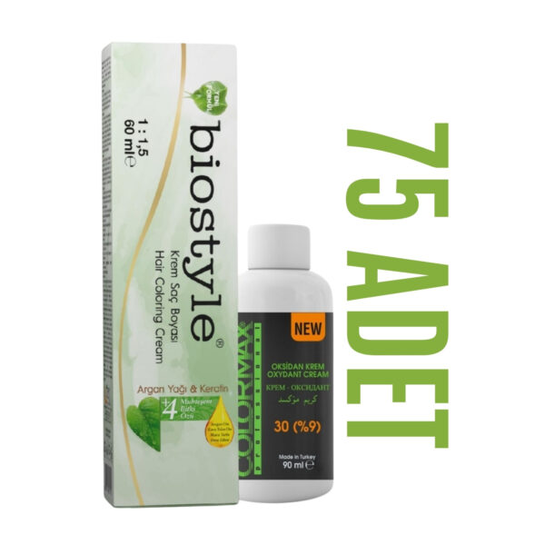 Biostyle Kuaför Seti 60 Ml 75 Adet Saç Boyası + 75 Adet 90 Ml Oksidan