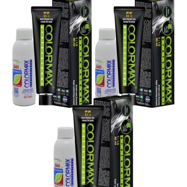 Colormax SPS805 Nouveau 2025/06.02 Bej Koyu Kumral 60 Ml 3 Adet Saç Boyası + 3 Adet 90 Ml Oksidan Set