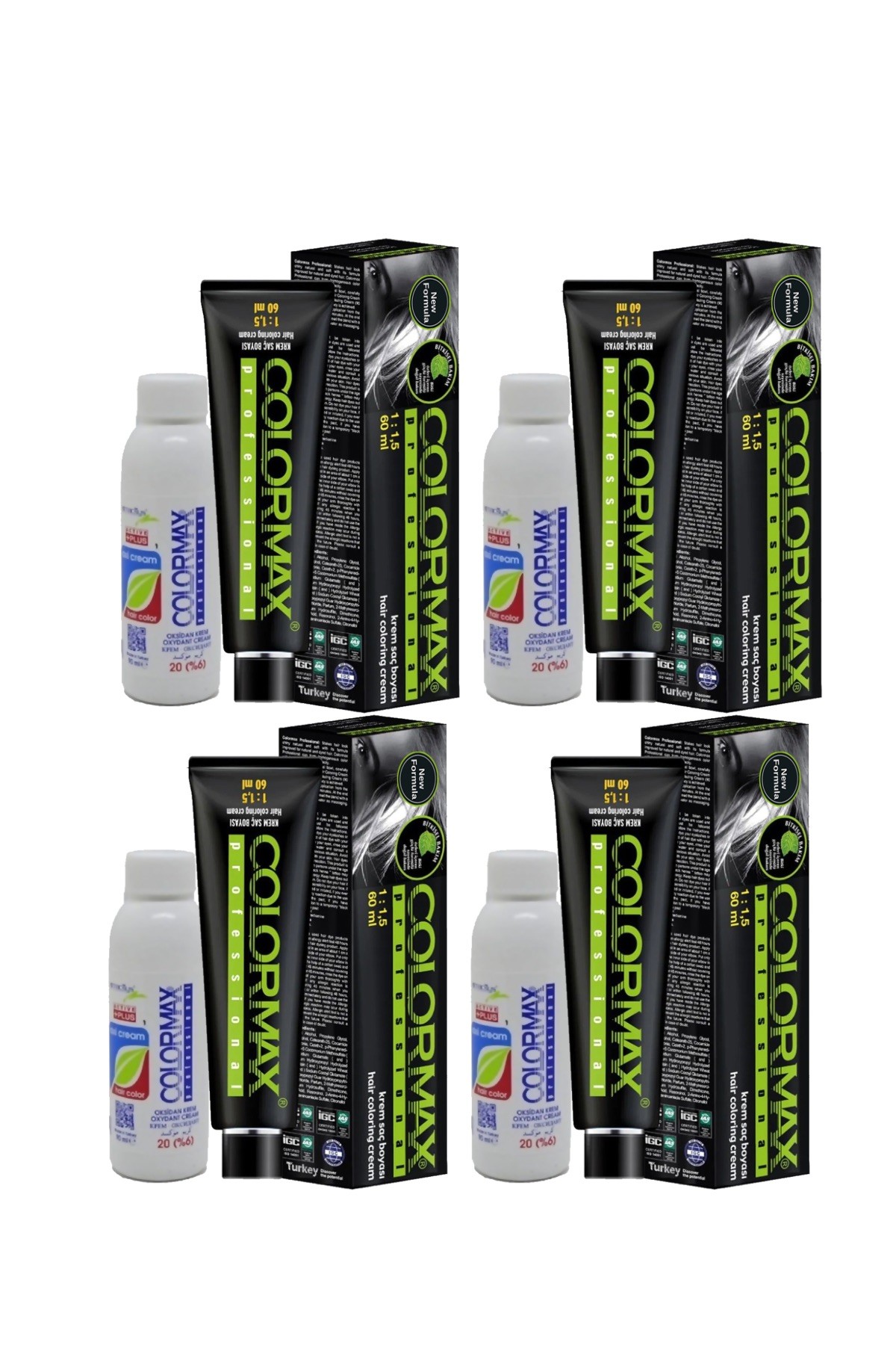 Colormax SPS004 Nouveau 2025/07 Kumral 60 Ml 4 Adet Saç Boyası + 4 Adet 90 Ml Oksidan Set Colormax SPS004 Nouveau 2025/07 Kumral 60 Ml 4 Adet Saç Boyası + 4 Adet 90 Ml Oksidan Set