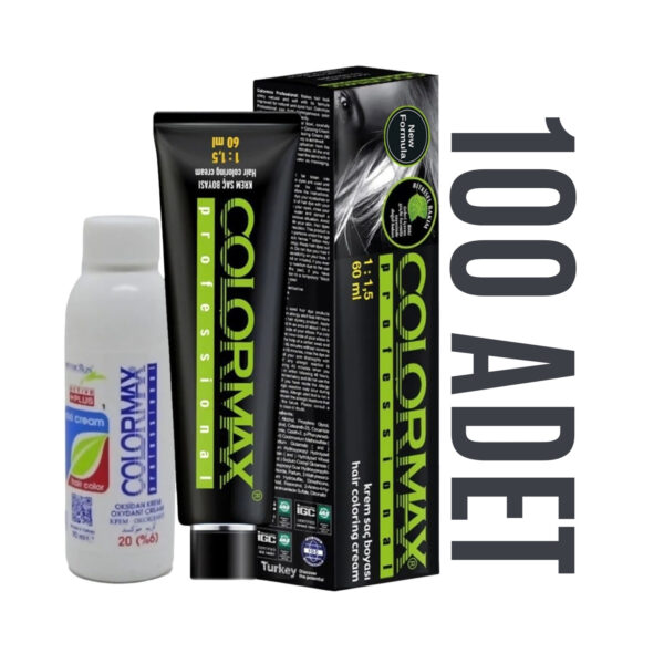 Colormax Kuaför Seti 60 Ml 100 Adet Saç Boyası + 100 Adet 90 Ml Oksidan