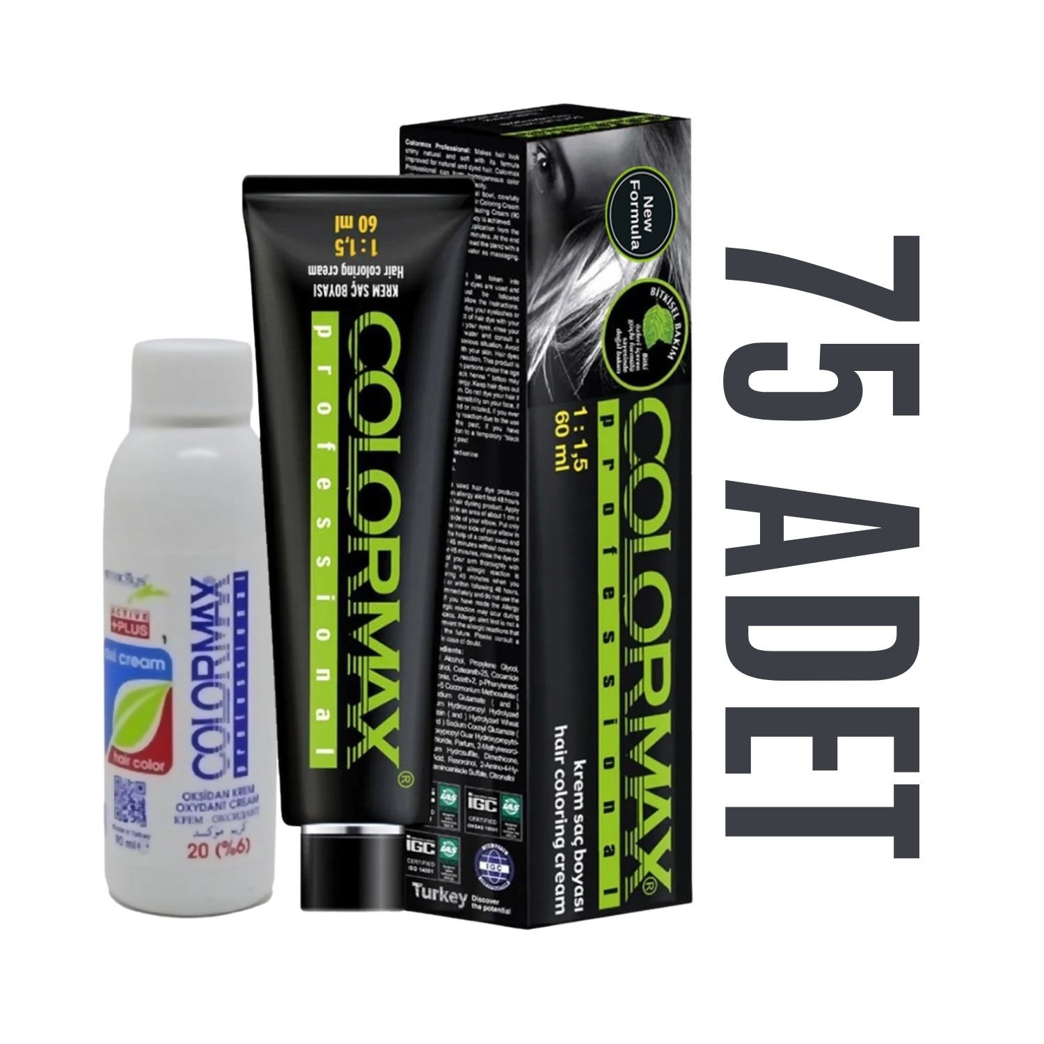 Colormax Kuaför Seti 60 Ml 75 Adet Saç Boyası + 75 Adet 90 Ml Oksidan Colormax Kuaför Seti 60 Ml 75 Adet Saç Boyası + 75 Adet 90 Ml Oksidan