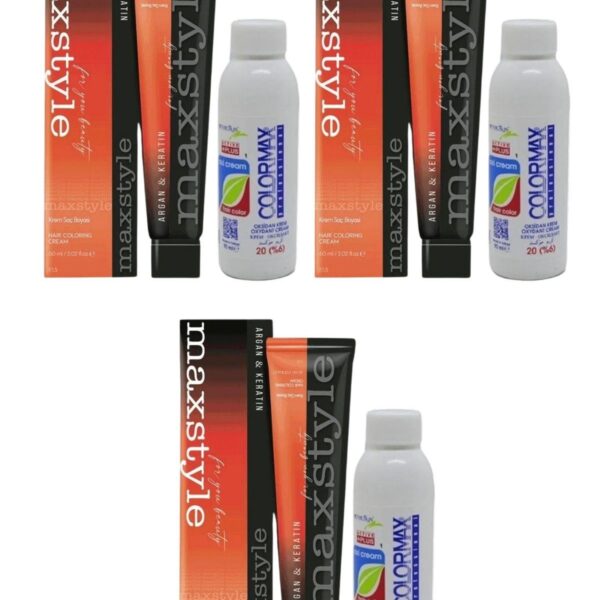 Maxstyle SPS949 Argan ve Keratin 2025/NT.VL Naturel Viole 60 Ml 3 Ad Saç Boyası + 3 Ad 90 Ml Oksidan