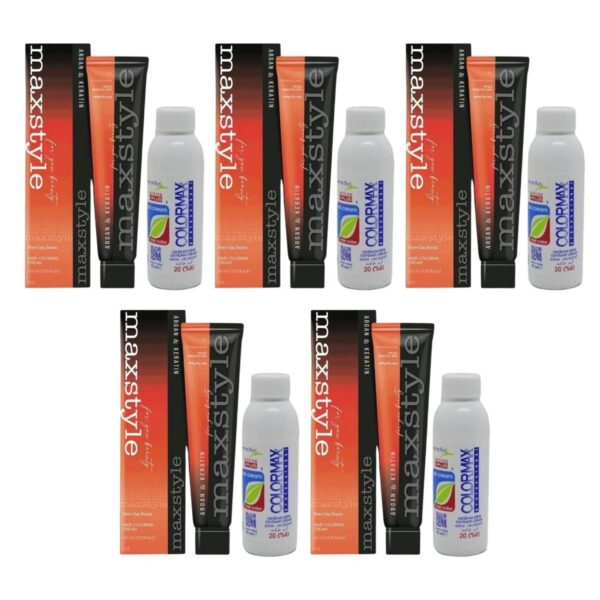 Maxstyle SPS657 Argan ve Keratin 2025/05.34 Çikolata Kahve 60 Ml 5 Adet Saç Boyası + 5 Ad 90 Ml Oksidan