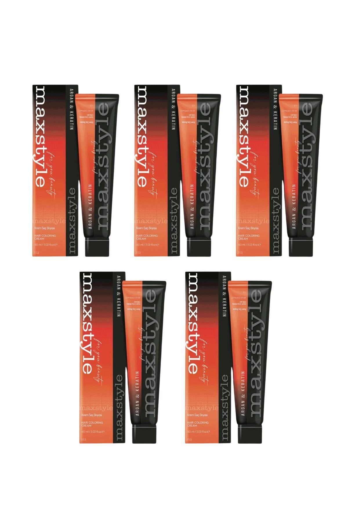 Maxstyle SPS291 Argan ve Keratin 2025/05.11 Yoğun Açık Küllü Kahve 60 Ml 5 Adet Saç Boyası Oksidansız