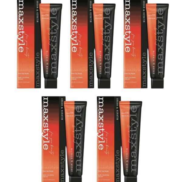 Maxstyle SPS387 Argan ve Keratin 2025/07.00 Yoğun Kumral 60 Ml 5 Adet Saç Boyası Oksidansız